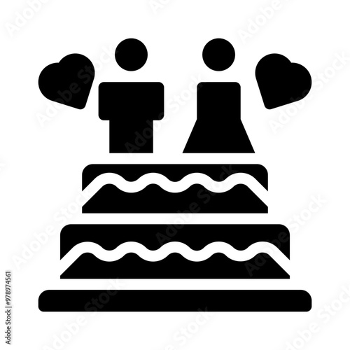 cake topper glyph icon