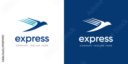 logo express logistic transportation, express fast service logistic concept logo design template