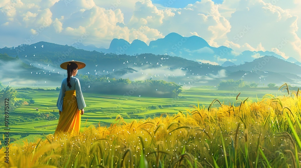 Fototapeta premium Vietnam ao dai wallpaper