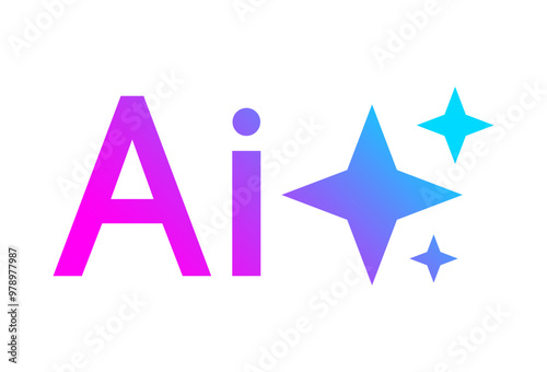 Artificial intelligence colorful tool symbol Icon. Ai stars modern vector illustration