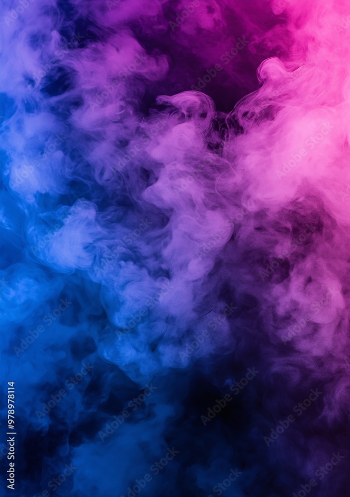 Vibrant pink and blue smoke blending on dark background, Abstract swirling smoke clouds in pink and blue, Soft and colorful vapor creating a dreamy atmosphere Vibrant pink and blue smoke blending on dark background, Abstract swirling smoke clouds in pink and blue, Soft and colorful vapor creating a dreamy atmosphere