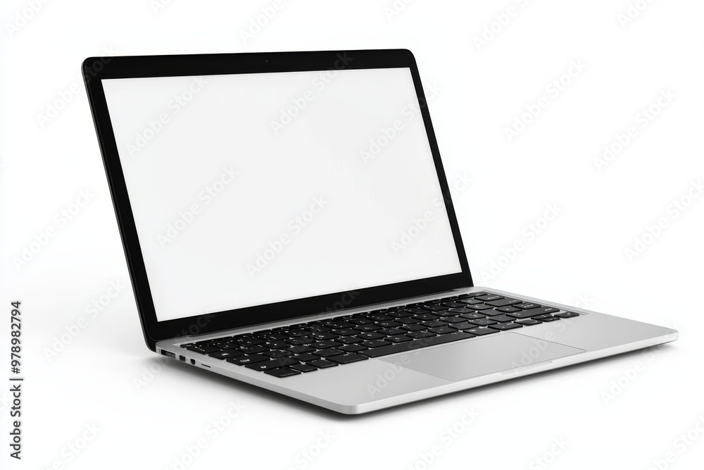 Laptop Mockup on Isolated white background created with Generative AI Laptop Mockup on Isolated white background created with Generative AI