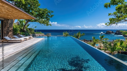 Wallpaper Mural Luxury Infinity Pool Overlooking Tropical Ocean Torontodigital.ca