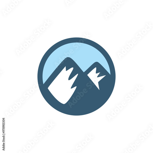 Mountain logo, Peak logo design vector template