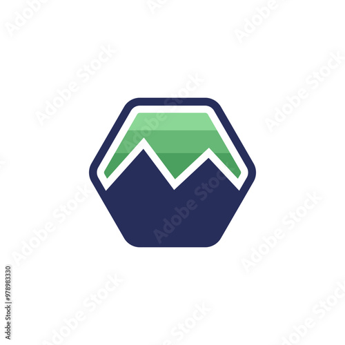 Mountain logo, Peak logo design vector template
