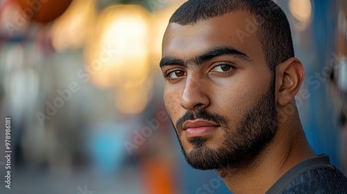 Young Man with a Serious Expression