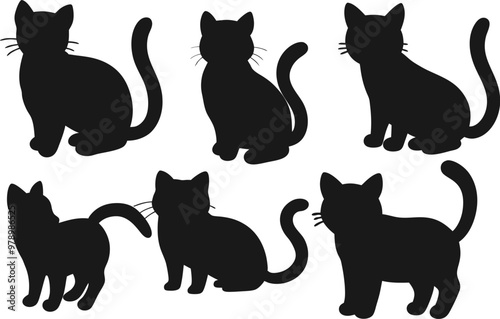Flat design dachshund silhouette illustration