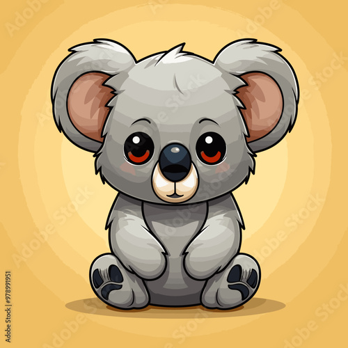 Koala hand-drawn kids comic illustration. Cute vector doodle style cartoon illustration.