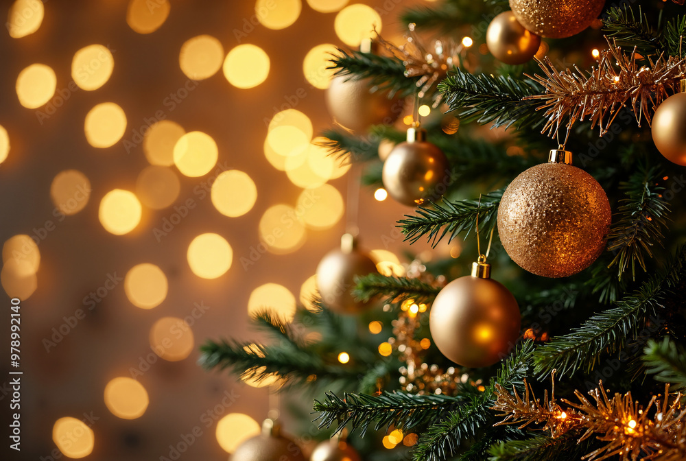 Luxurious Christmas Tree with Golden Bokeh: Perfect for Holiday Marketing, E-commerce, and Festive Promotions Luxurious Christmas Tree with Golden Bokeh: Perfect for Holiday Marketing, E-commerce, and Festive Promotions