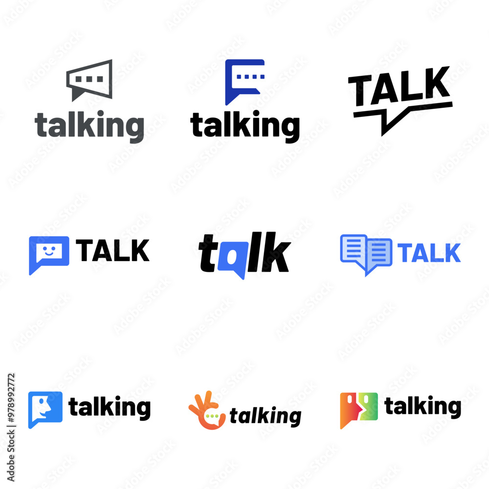 Set of Modern Chat Talk Logo Design Vector Template Set of Modern Chat Talk Logo Design Vector Template