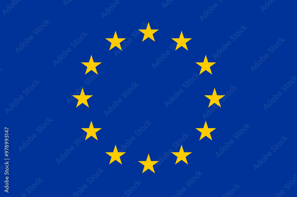 Flag of Europe, European, European Union, Council of Europe, circle of twelve five-pointed yellow stars on a blue field Flag of Europe, European, European Union, Council of Europe, circle of twelve five-pointed yellow stars on a blue field