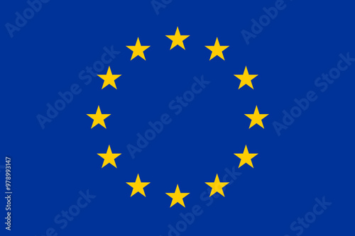 Flag of Europe, European, European Union, Council of Europe, circle of twelve five-pointed yellow stars on a blue field