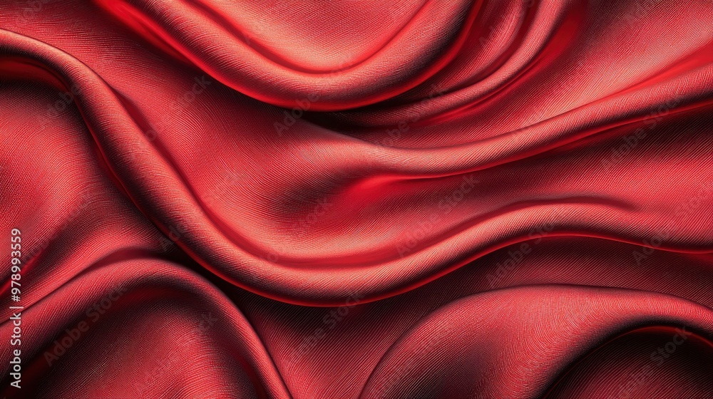 Obraz premium Red Silk Fabric Draped Background