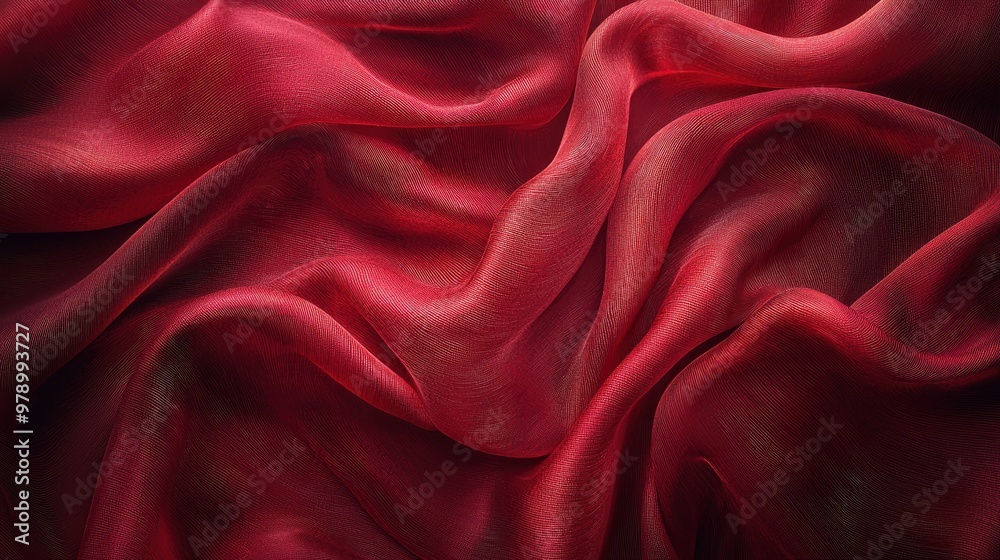 Obraz premium Red Silk Fabric Draped Background