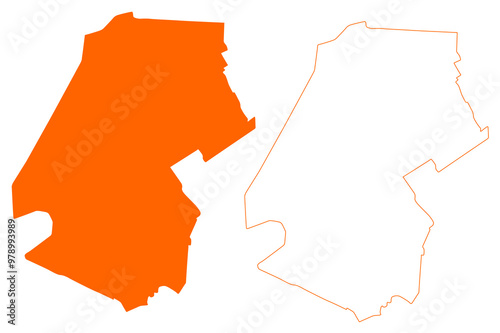 Opmeer municipality (Kingdom of the Netherlands, Holland, North Holland or Noord-Holland province) map vector illustration, scribble sketch map