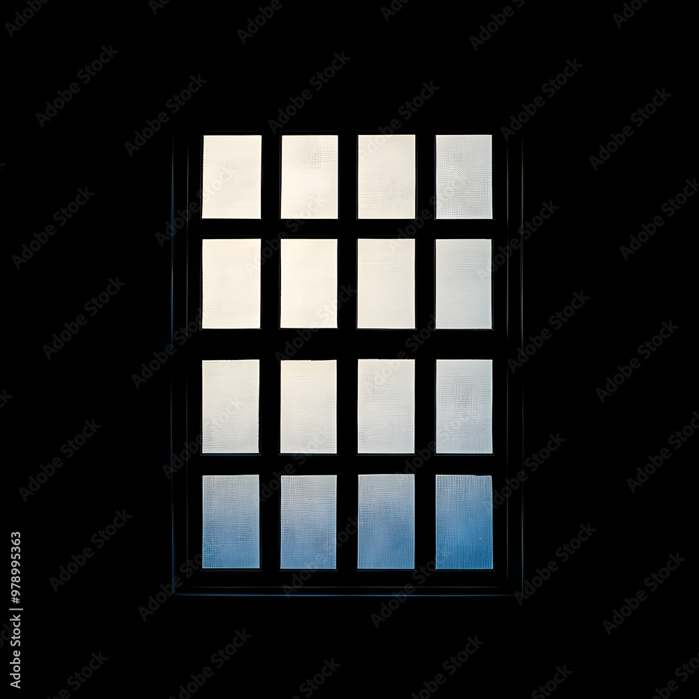 Silhouette of window on black background for 3D gobo mask. Silhouette of window on black background for 3D gobo mask.