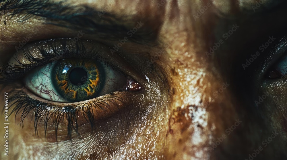 Close-up of an expressive human eye, showcasing detail and emotion, with a dramatic focus on the intricate patterns and colors. Close-up of an expressive human eye, showcasing detail and emotion, with a dramatic focus on the intricate patterns and colors.