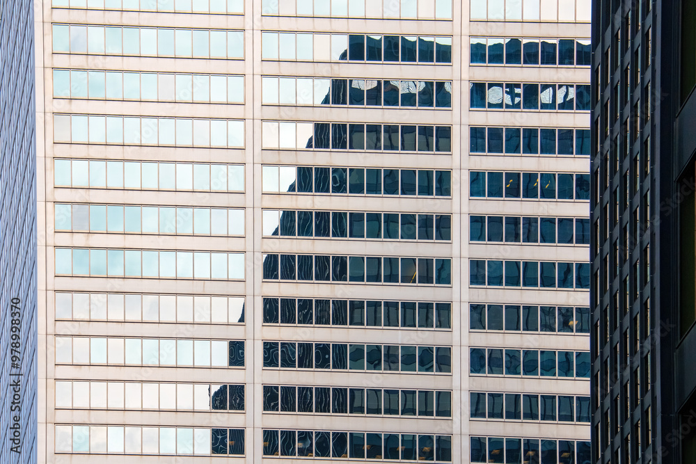 Abstract skyscraper reflection on building exterior, Toronto, Canada Abstract skyscraper reflection on building exterior, Toronto, Canada