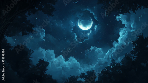 Background tile image of night magic sky palewave, magic
 photo