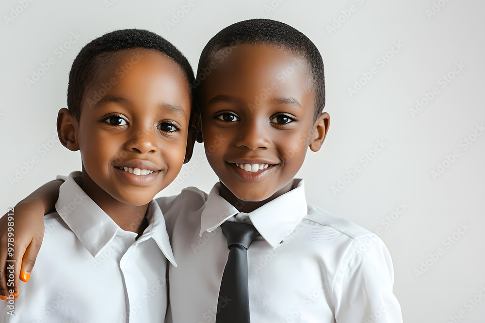 A close-up portrait of an African children isolated on a white background, A close-up portrait of an African children isolated on a white background,