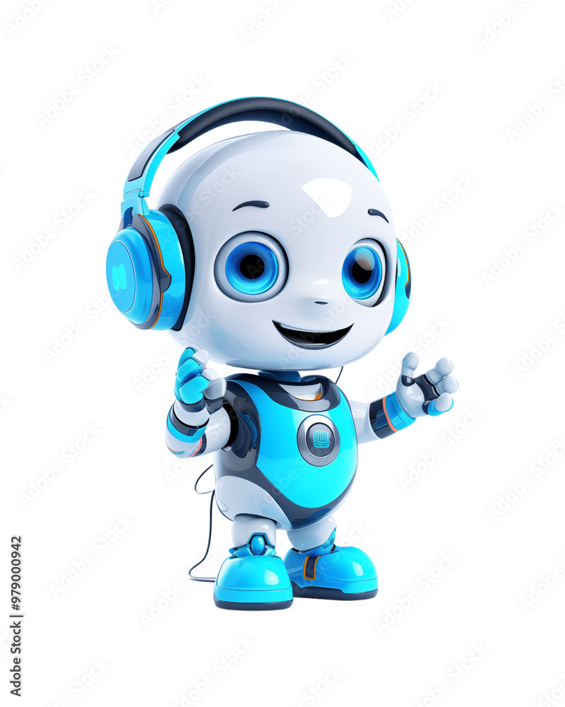 Adorable robot with a waving smile. Perfect for artificial intelligence concepts, robot games, and tech customer service. Generative AI Adorable robot with a waving smile. Perfect for artificial intelligence concepts, robot games, and tech customer service. Generative AI