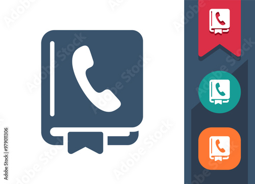 Phone Book Icon. Phonebook, Telephone, Contact List, Contacts