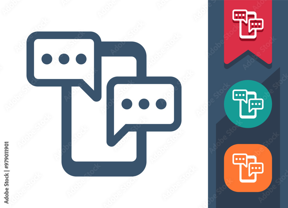 Smartphone Icon. Mobile Phone, Telephone, Phone Call, Conversation, Texting, Text Message