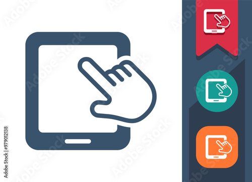 Tablet Icon. Hand, Finger, Touch, Touchscreen