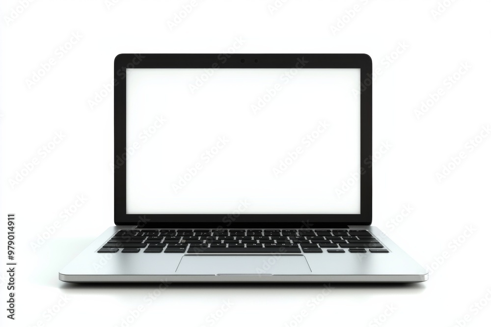 Laptop Mockup on Isolated white background created with Generative AI Laptop Mockup on Isolated white background created with Generative AI