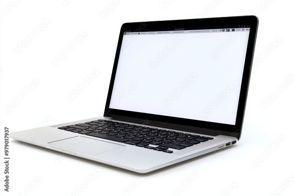 Laptop Mockup on Isolated white background created with Generative AI Laptop Mockup on Isolated white background created with Generative AI
