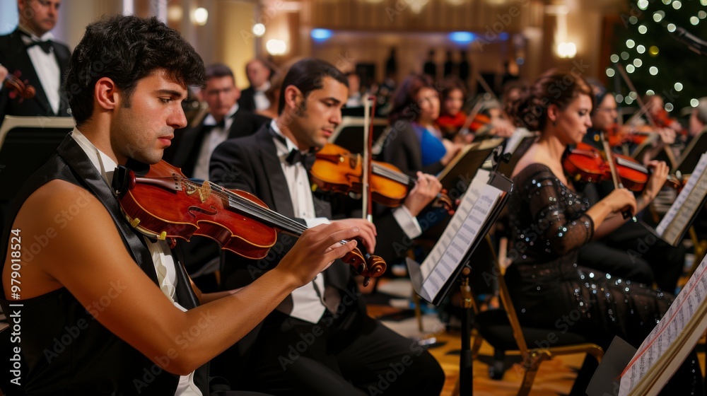 Fototapeta premium Chic New Year's Eve Gala in Modern Ballroom
