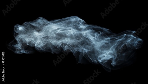 Abstract white smoke on a black background