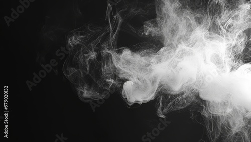 Abstract white smoke on a black background