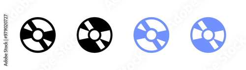 CD Discs Set Icons. Silhouette and flat style. Vector icons.