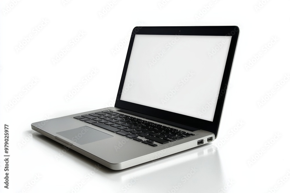 Laptop Mockup on Isolated white background created with Generative AI Laptop Mockup on Isolated white background created with Generative AI