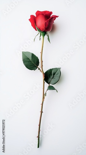 red rose on a white background #979025972