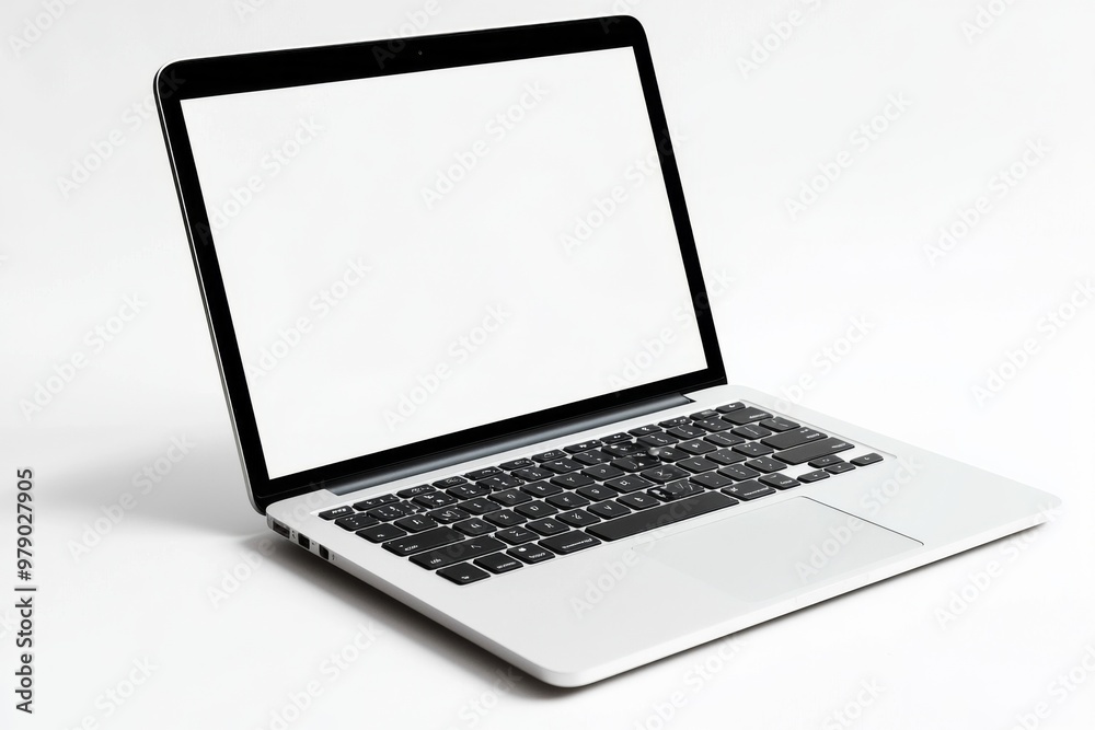 Laptop Mockup on Isolated white background created with Generative AI Laptop Mockup on Isolated white background created with Generative AI
