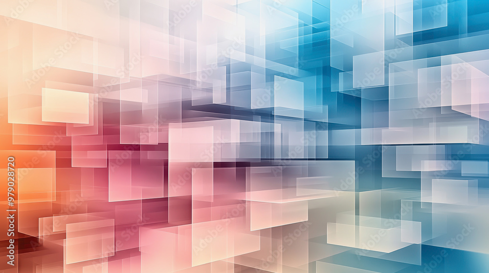 Pastel geometric design, blocks, overlapping, soft pink, blue, cream tones, abstract pattern Pastel geometric design, blocks, overlapping, soft pink, blue, cream tones, abstract pattern
