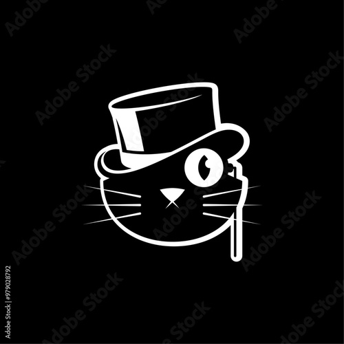 elegant cat cylinder logo