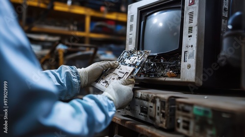 Repairing an Old Computer in a Workshop