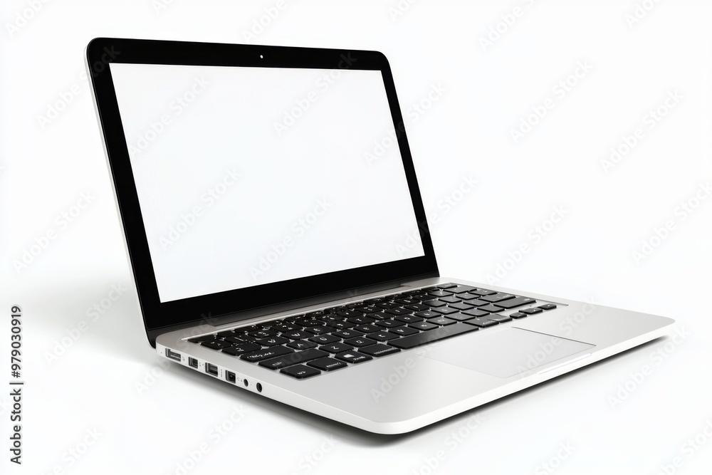 Laptop Mockup on Isolated white background created with Generative AI Laptop Mockup on Isolated white background created with Generative AI
