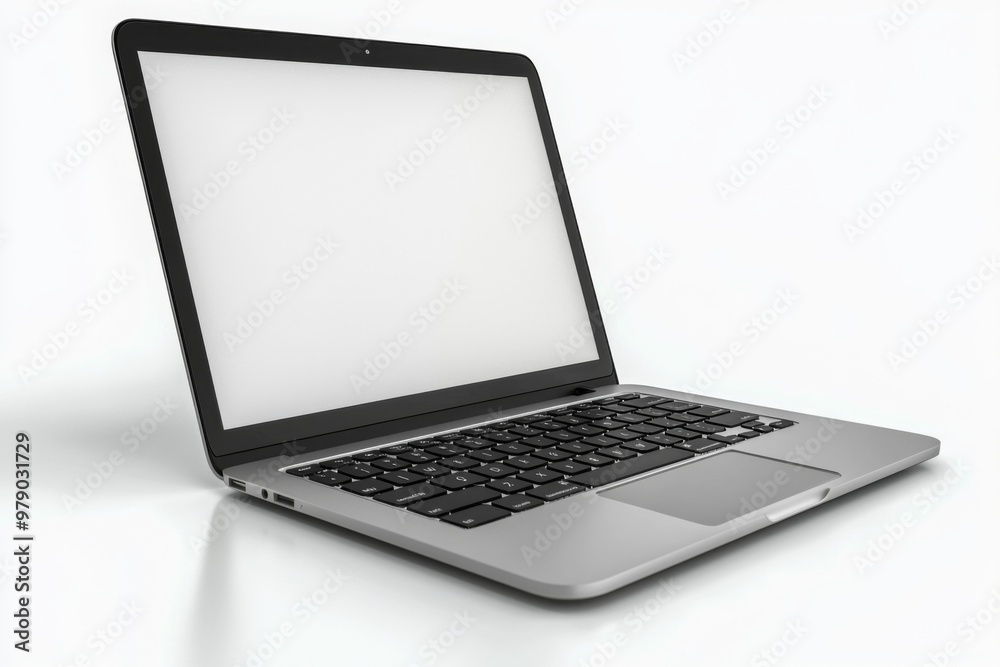 Laptop Mockup on Isolated white background created with Generative AI Laptop Mockup on Isolated white background created with Generative AI
