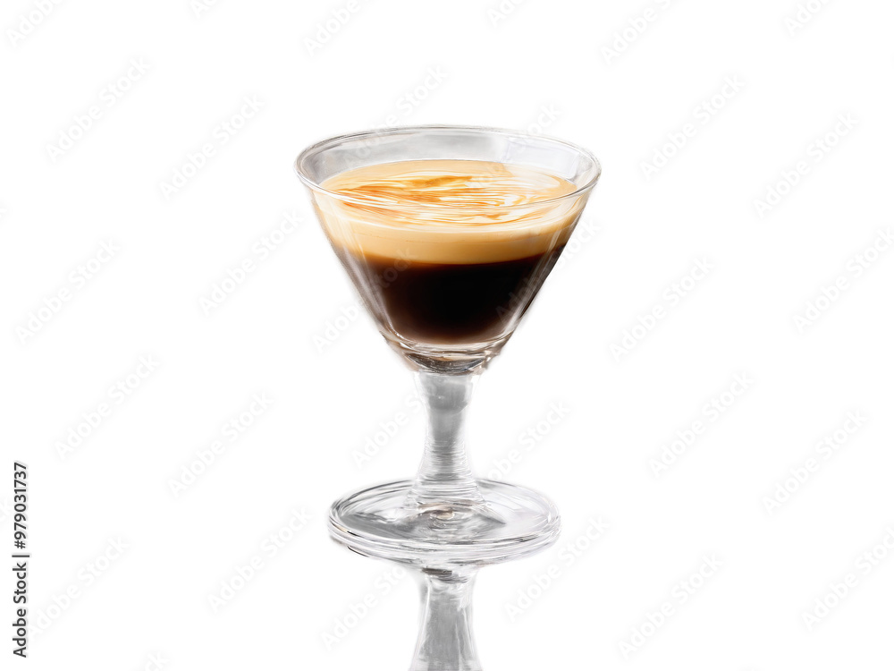 Ristretto A concentrated ristretto in a sleek glass with a rich dark crema and Ristretto A concentrated ristretto in a sleek glass with a rich dark crema and