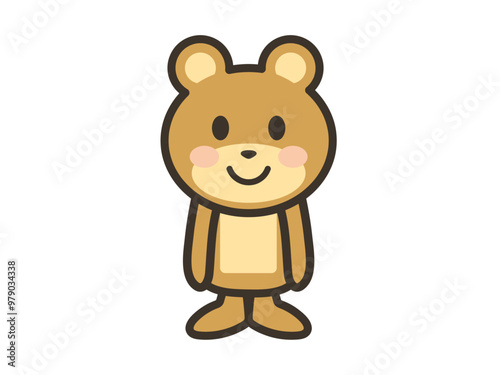 笑顔で正面を向くくまさんのイラスト