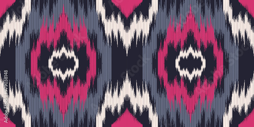 Ethnic ikat seamless pattern.beautiful pattern. folk embroidery,bohemian style,aztec geometric art ornament print.ethnic abstract art.Seamless fabric.design for fabric, carpet, wallpaper, clothing.