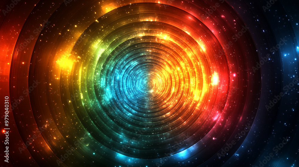 A vibrant abstract design featuring colorful concentric circles and glowing lights, perfect for creative projects and backgrounds. A vibrant abstract design featuring colorful concentric circles and glowing lights, perfect for creative projects and backgrounds.