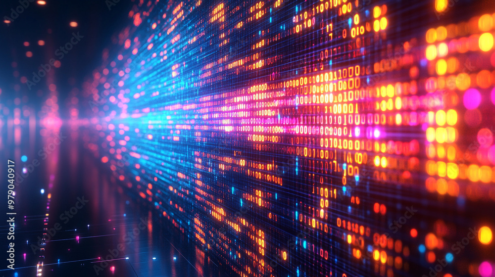 A vibrant digital pattern of glowing lights and colors, showcasing a futuristic and abstract perspective. Ideal for tech-themed projects. A vibrant digital pattern of glowing lights and colors, showcasing a futuristic and abstract perspective. Ideal for tech-themed projects.