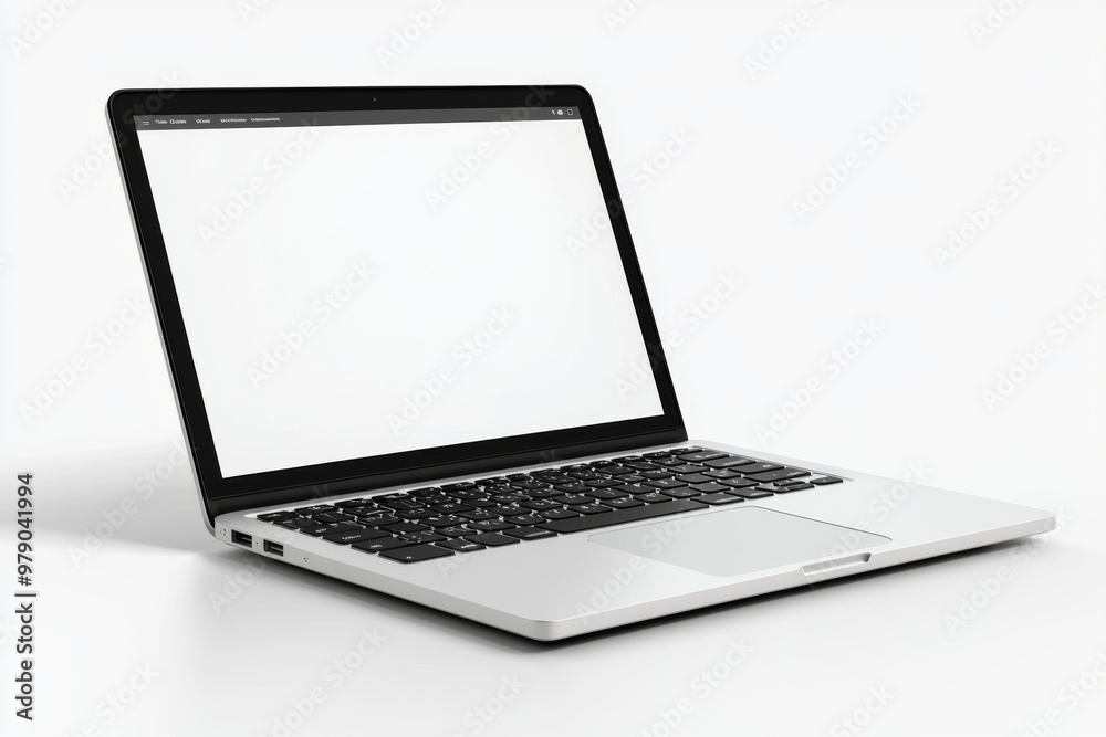 Laptop Mockup on Isolated white background created with Generative AI Laptop Mockup on Isolated white background created with Generative AI