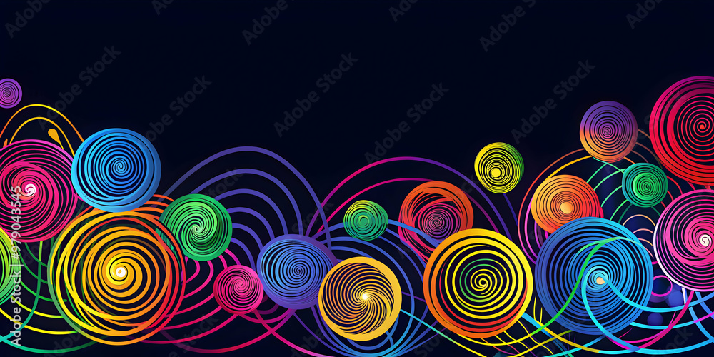 Playful line art with spiraling shapes in vibrant color scheme, abstract, creative, doodle, swirl, fun, whimsical,graphic Playful line art with spiraling shapes in vibrant color scheme, abstract, creative, doodle, swirl, fun, whimsical,graphic