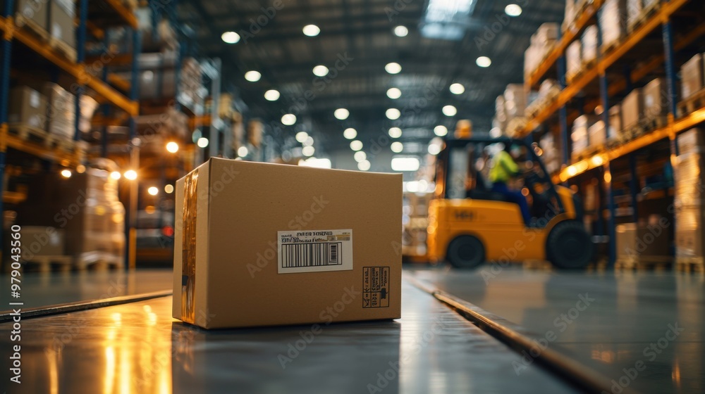 Efficient Quality Control in Busy Distribution Center with Staff, Forklifts, and Packages Efficient Quality Control in Busy Distribution Center with Staff, Forklifts, and Packages